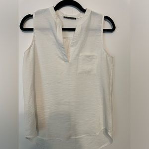 White Short Sleeve Blouse - (sz. Small)